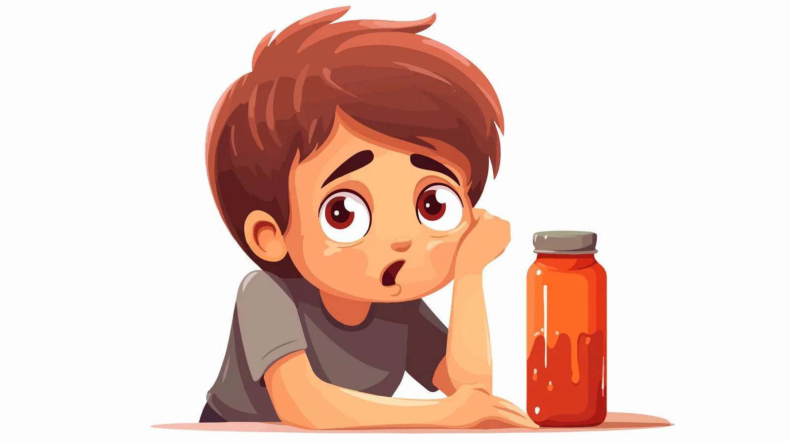 Boy Discomfort from Hot Sauce Cartoon — free download from Dotvec