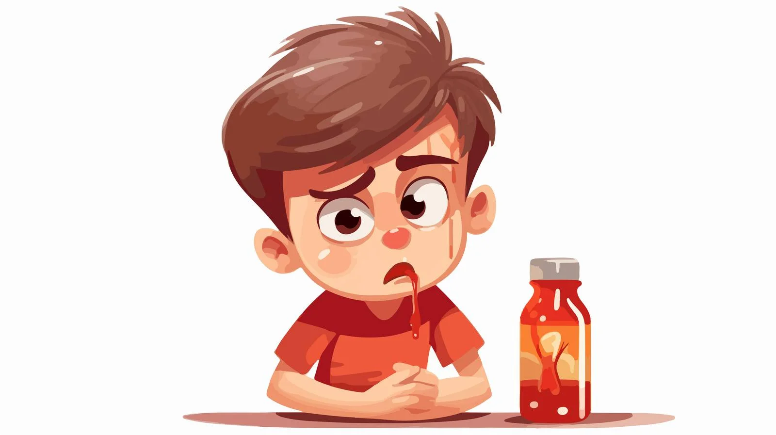 Boy Reacts to Hot Sauce Cartoon — free download from Dotvec