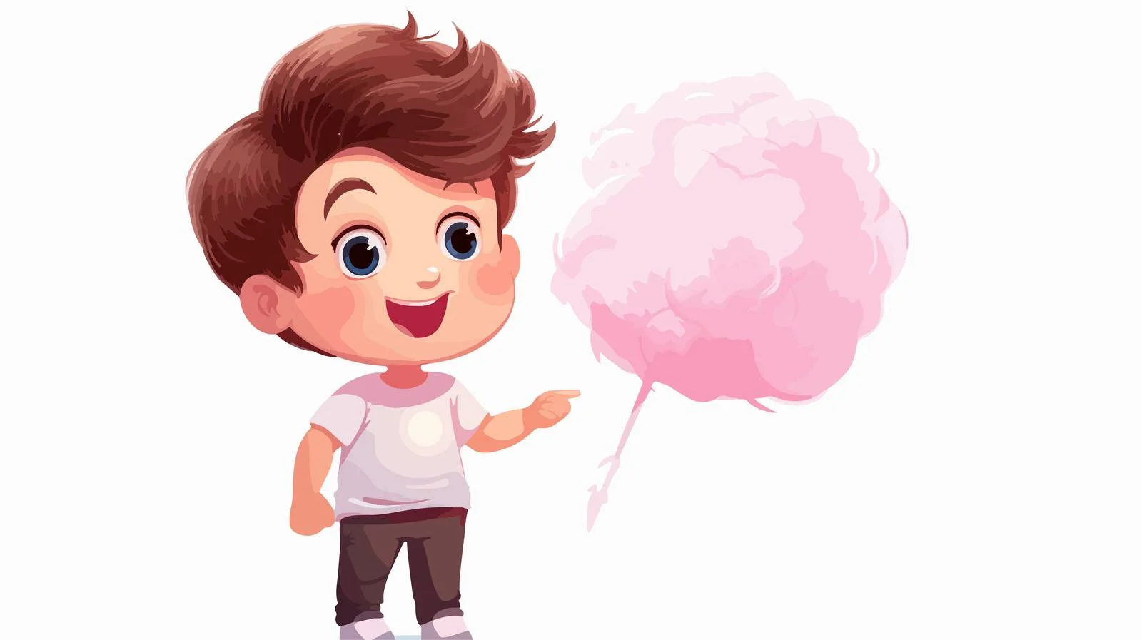 Joyful Boy with Cotton Candy — free download from Dotvec