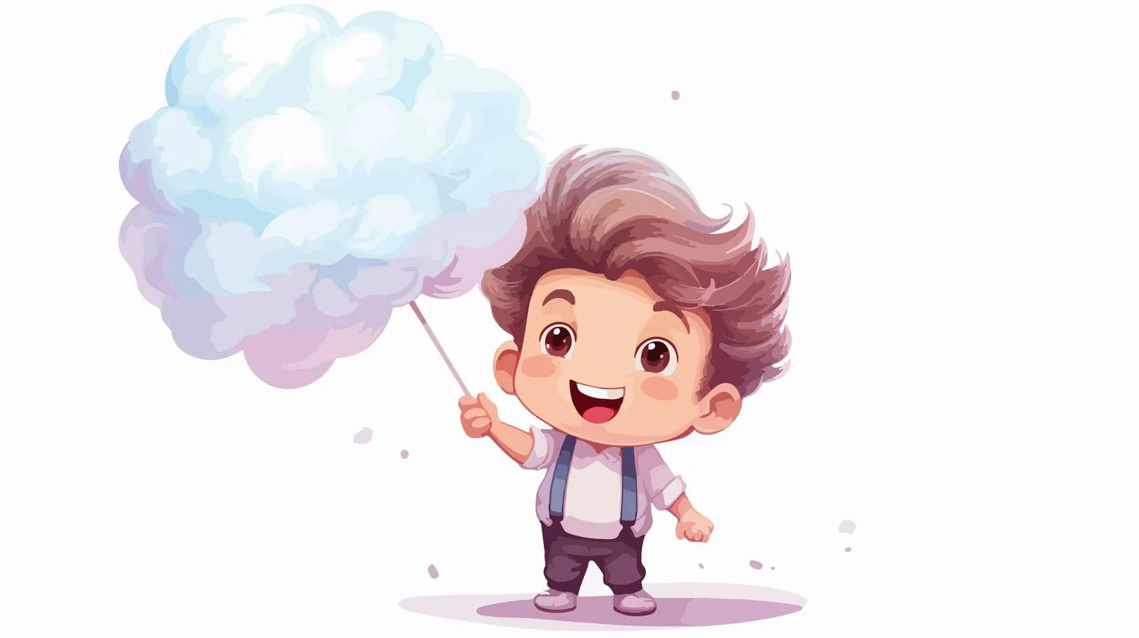 Joyful Child Eating Cotton Candy — free download from Dotvec