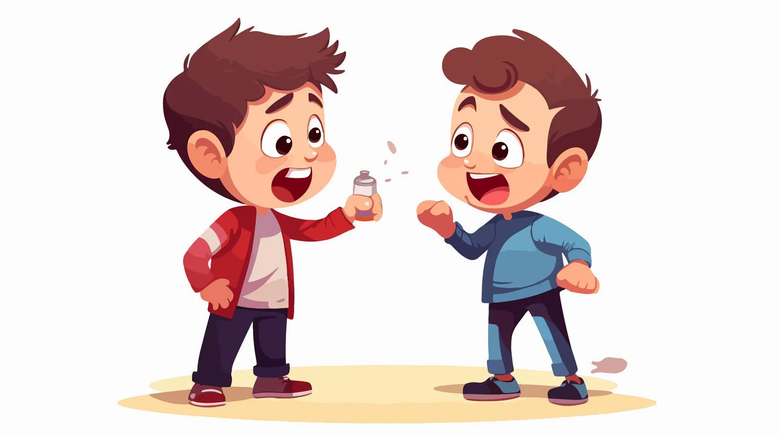 Childhood Conflict Cartoon Illustration — free download from Dotvec