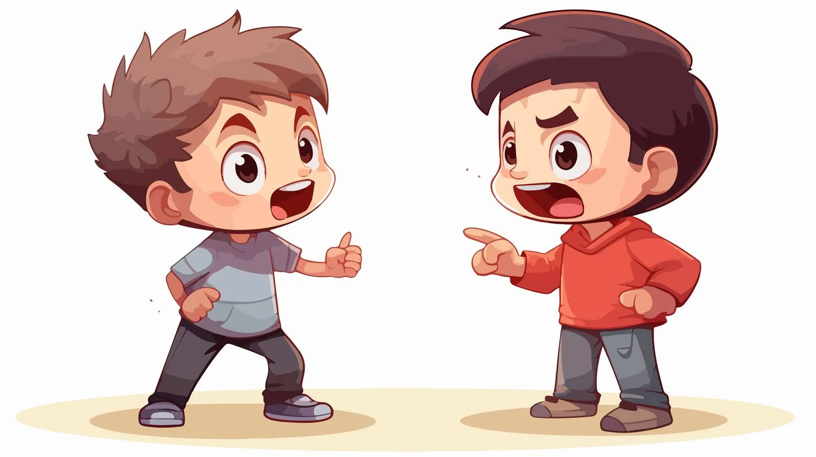 Childhood Disagreement Cartoon — free download from Dotvec