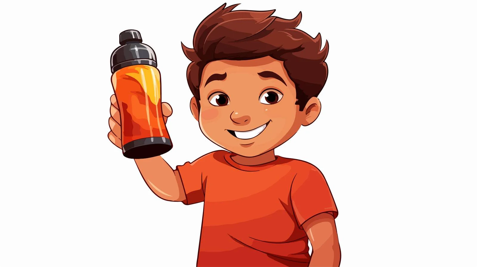 Young Boy With Hot Sauce Cartoon — free download from Dotvec