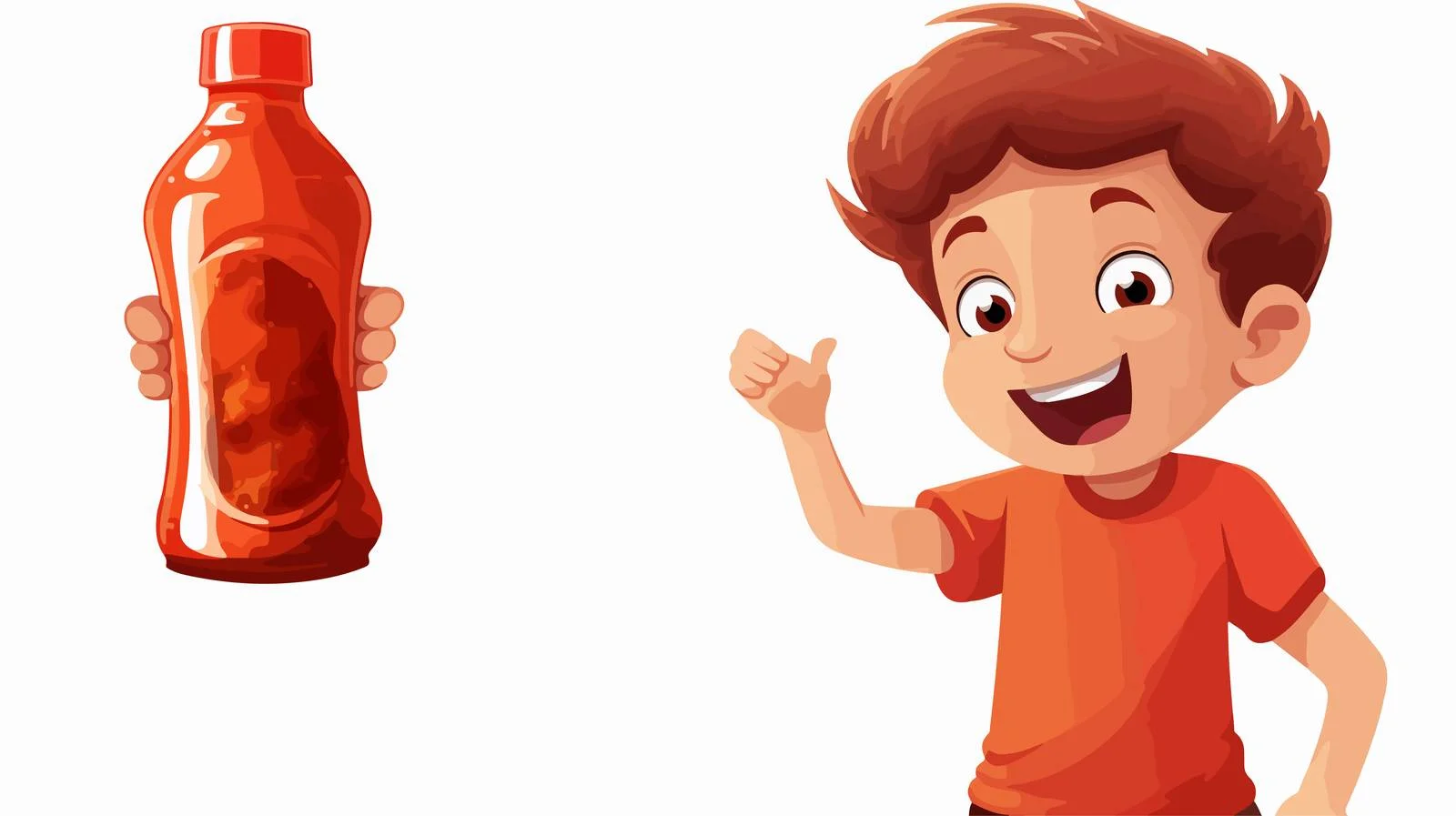 Cute Boy with Hot Sauce Bottle — free download from Dotvec