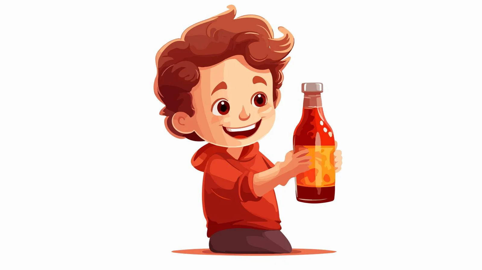 Fun Cartoon Boy with Hot Sauce — free download from Dotvec