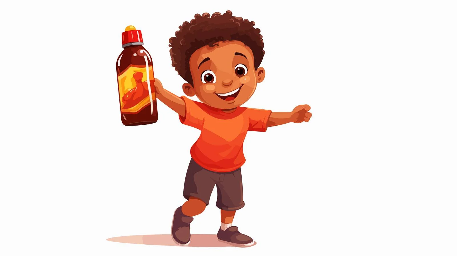 Young Child with Hot Sauce Cartoon — free download from Dotvec