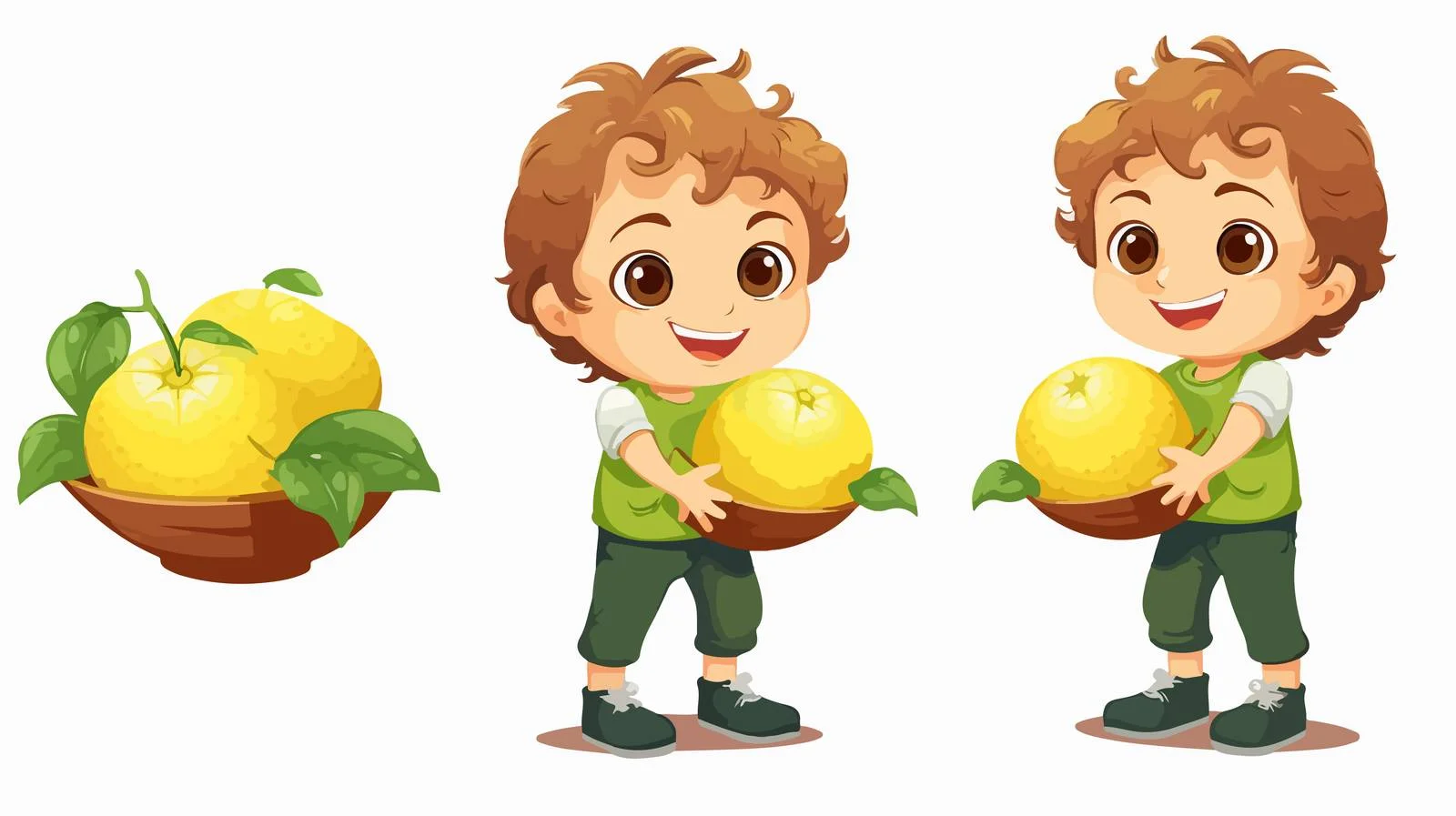 Young Boy with Fresh Lemon Harvest — free download from Dotvec