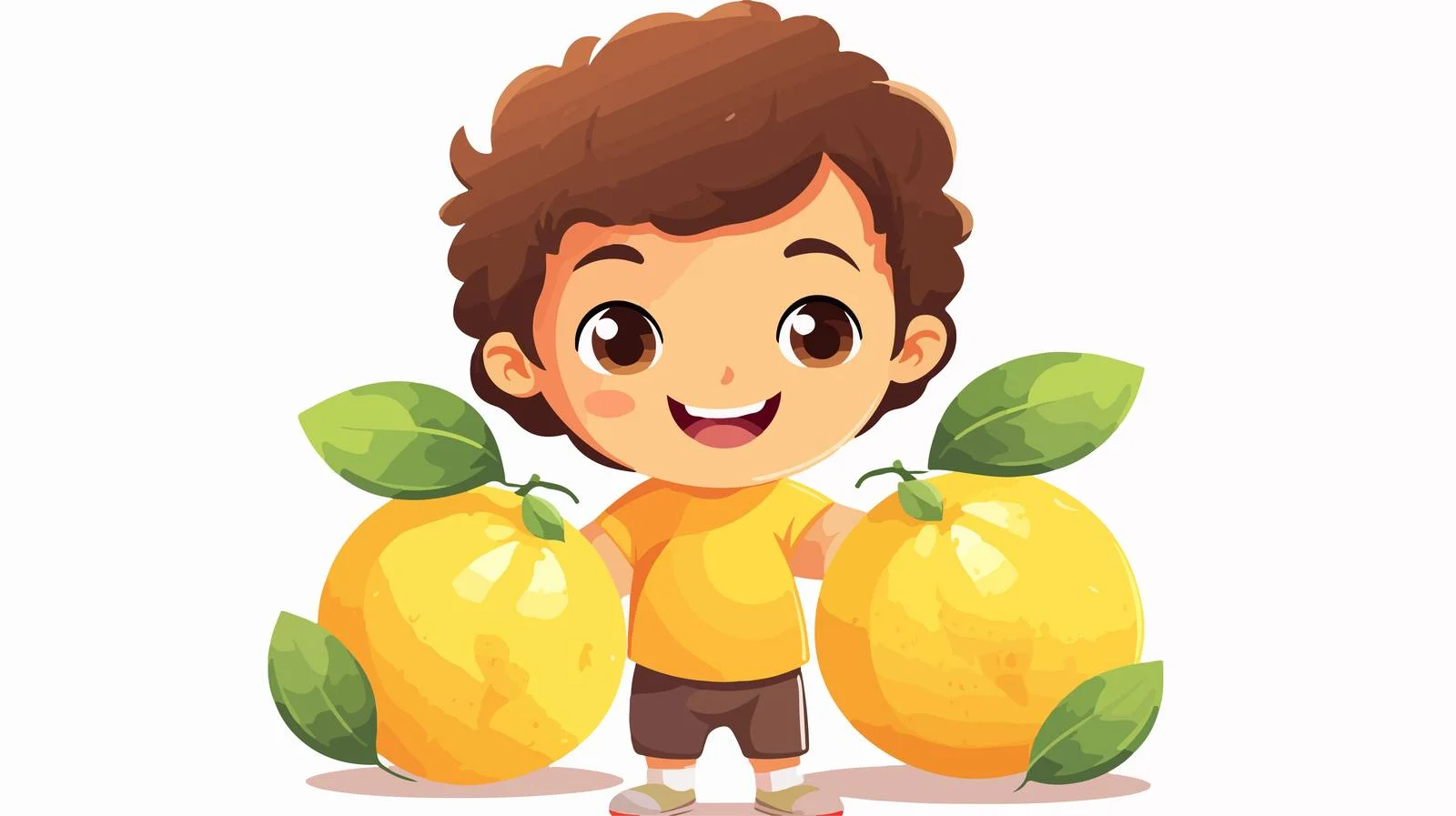 Young Boy with Fresh Lemon Fruit — free download from Dotvec