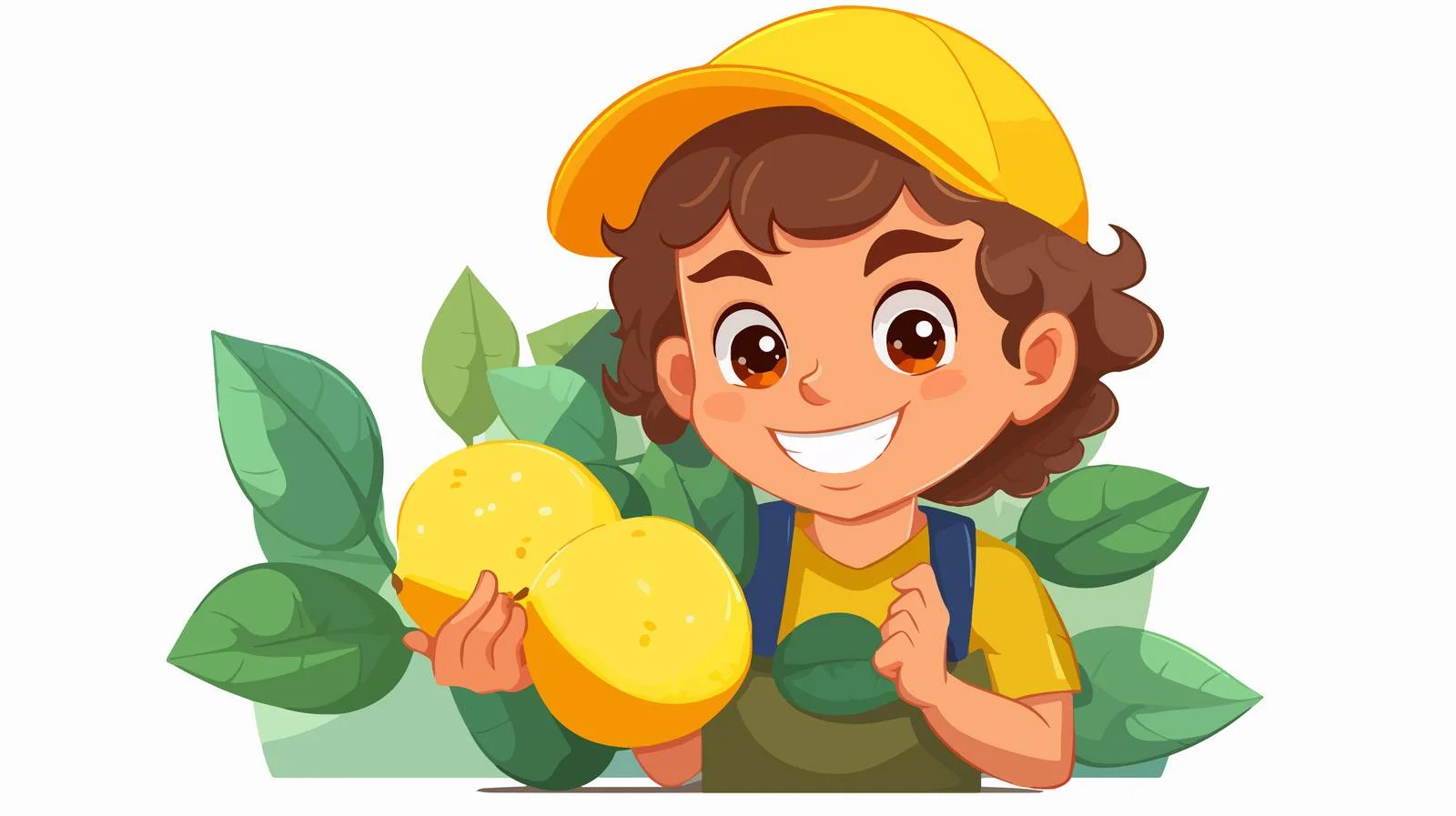 Young Child with Fresh Lemon — free download from Dotvec