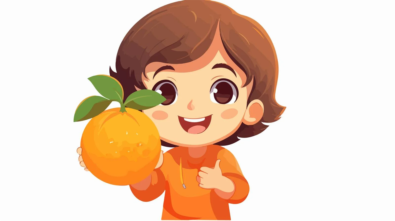 Young Boy with Fresh Orange from Farm — free download from Dotvec
