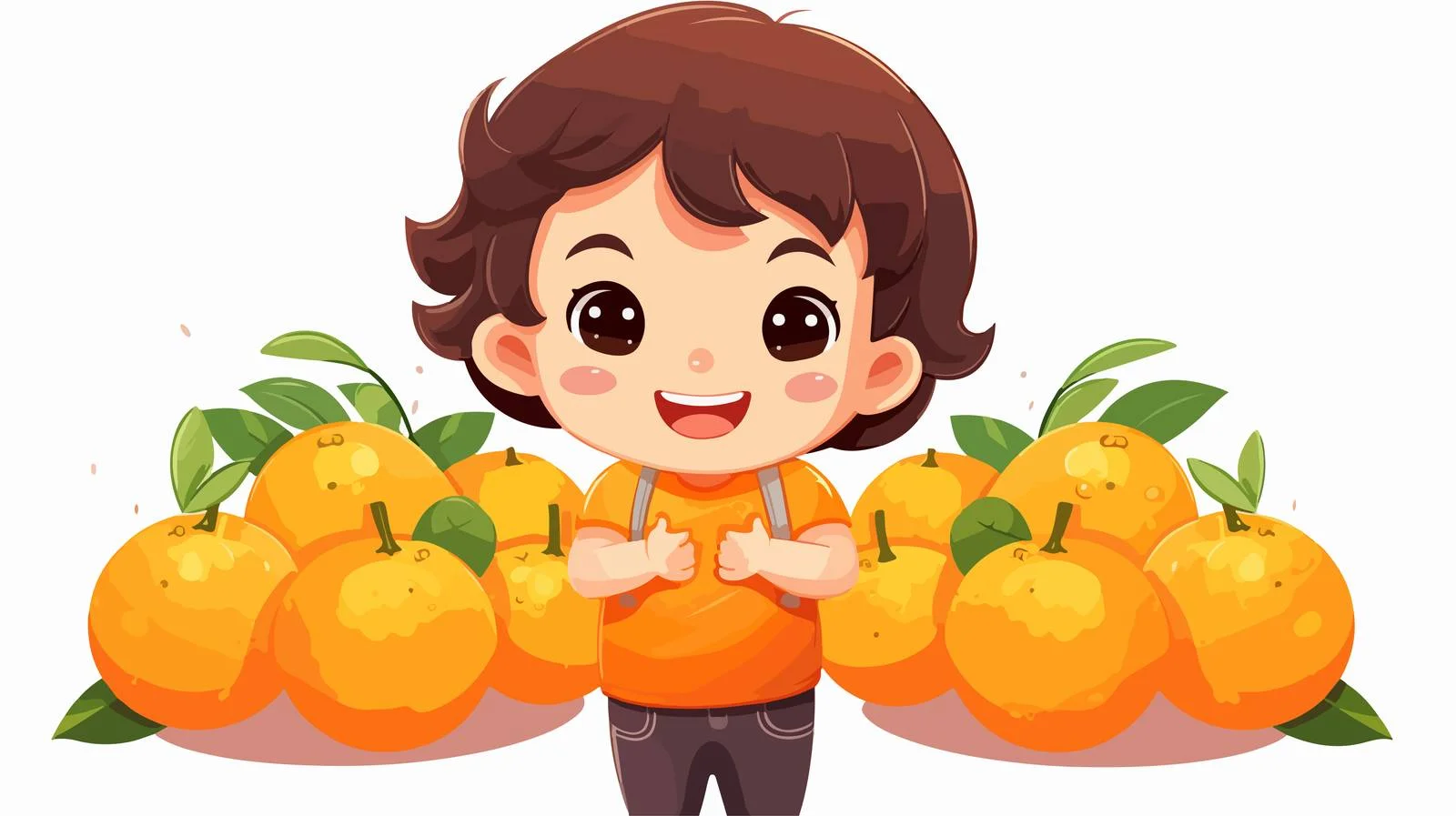 Young Boy with Fresh Orange Fruit — free download from Dotvec