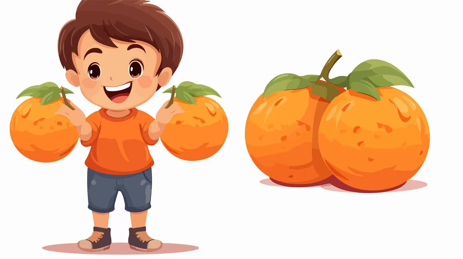 Young Boy with Fresh Orange Fruit — free download from Dotvec