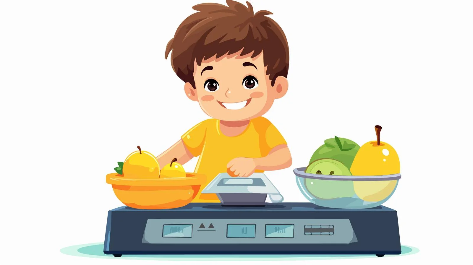 Young Boy Weighing Fruit — free download from Dotvec