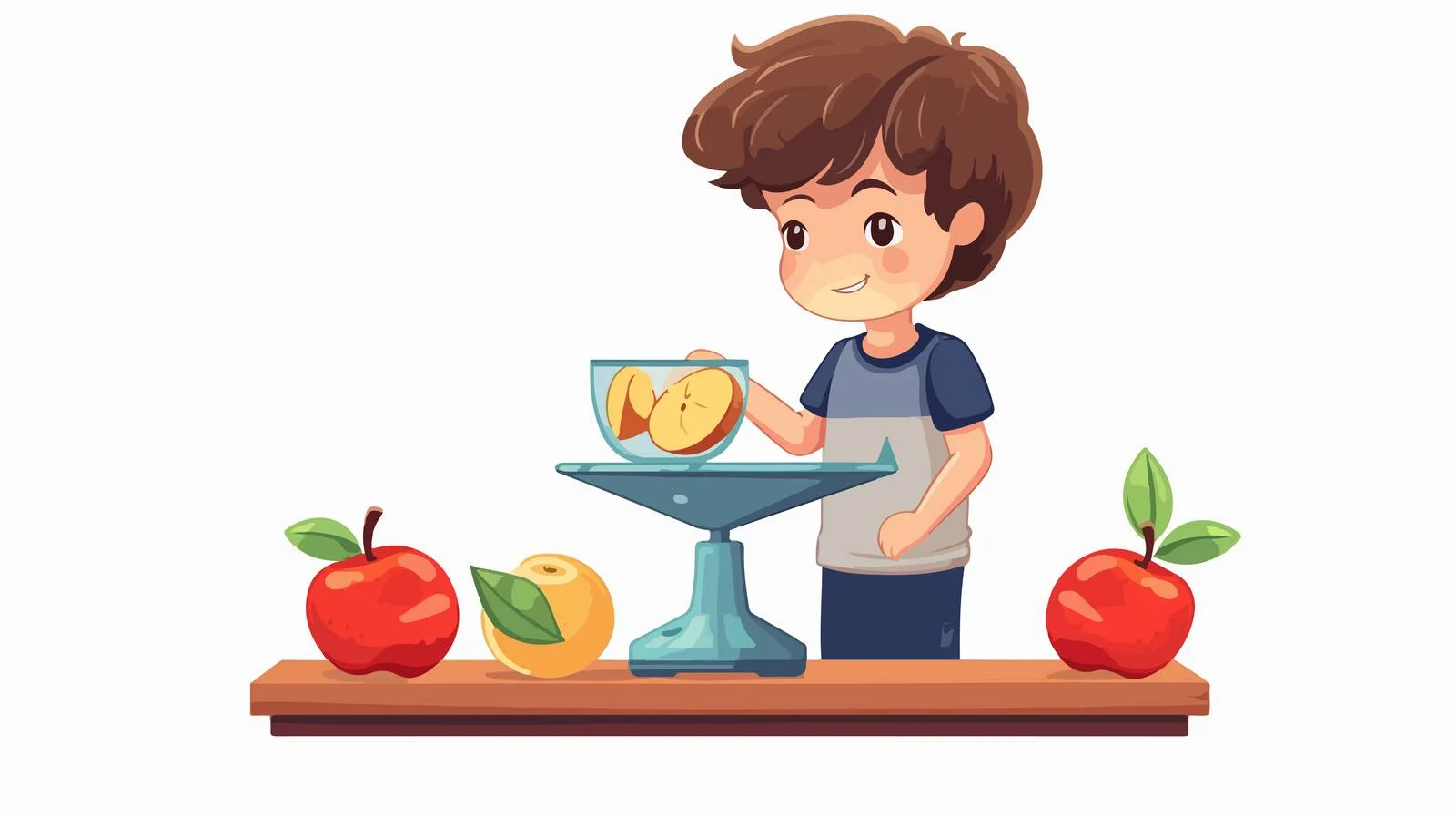 Boy Weighs Fruit on Scale — free download from Dotvec