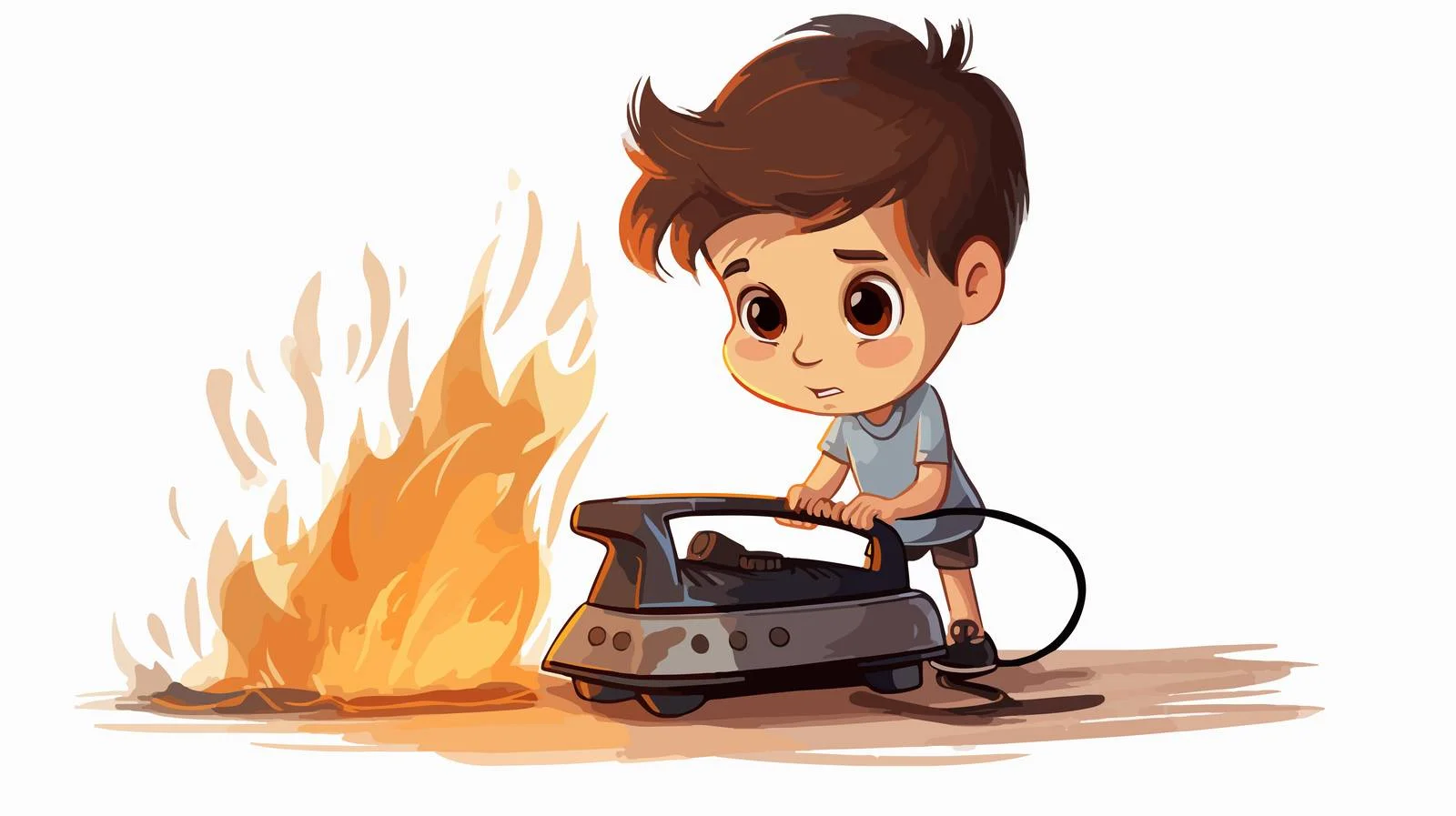 Child Shocked by Electric Iron Accident — free download from Dotvec