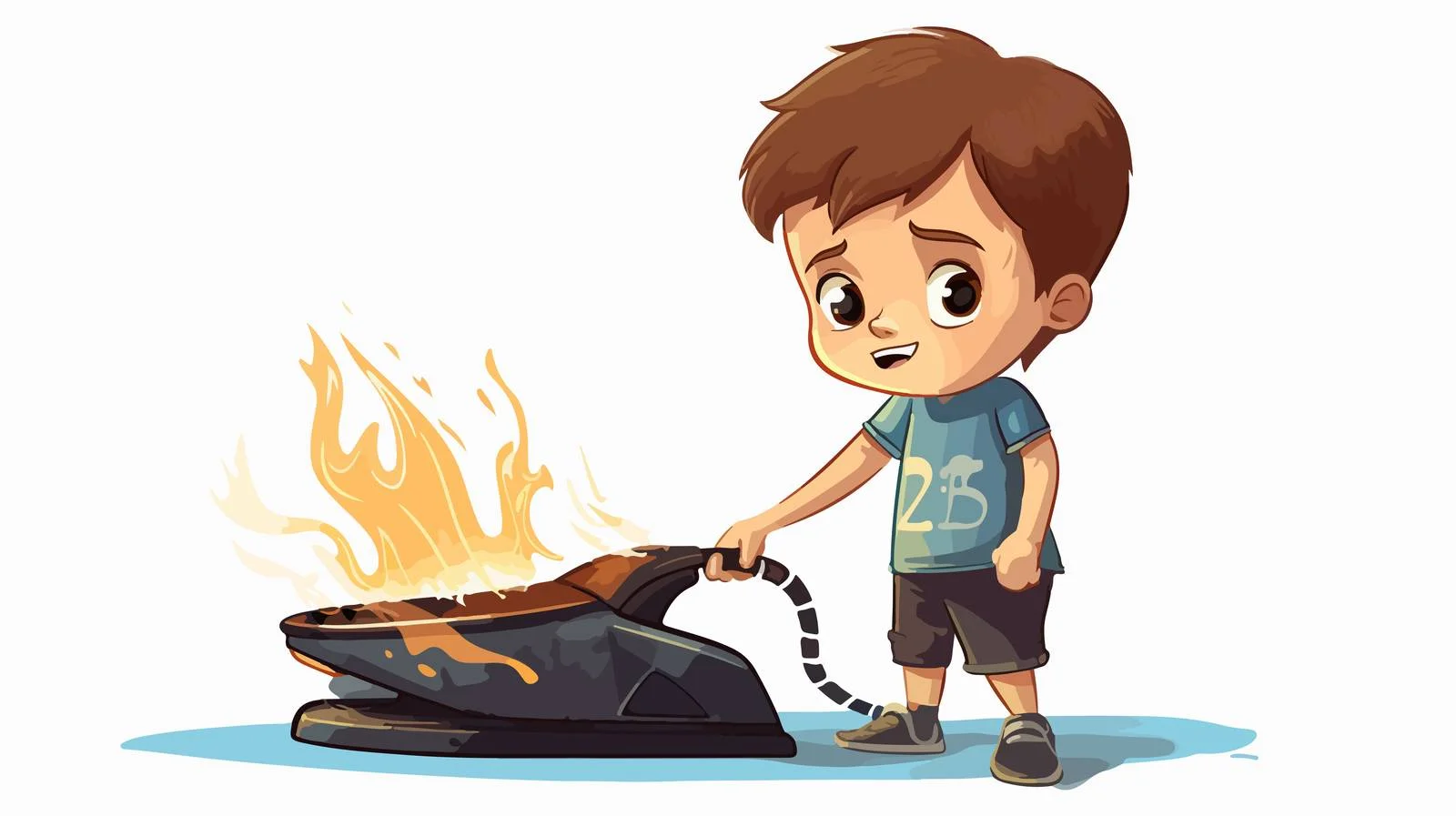 Child Shocked by Burned Clothes Image — free download from Dotvec