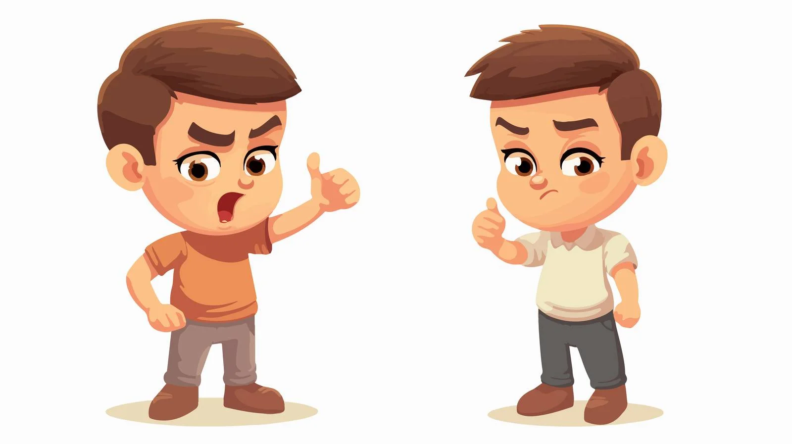 Child Disagrees with Thumb Down Gesture — free download from Dotvec