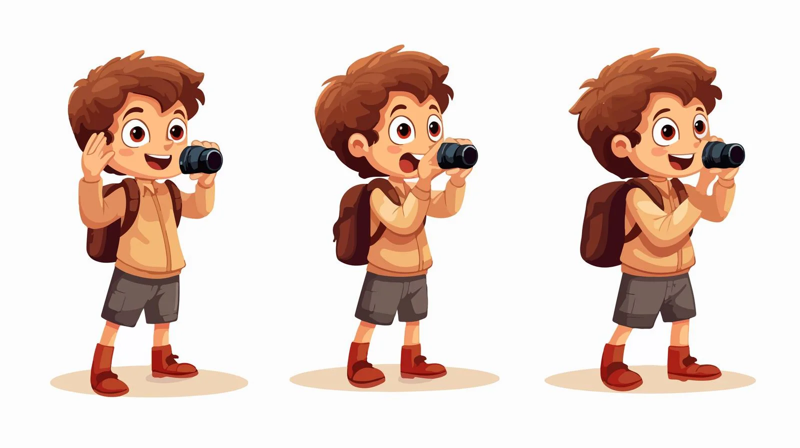 Young Explorer with Binoculars — free download from Dotvec