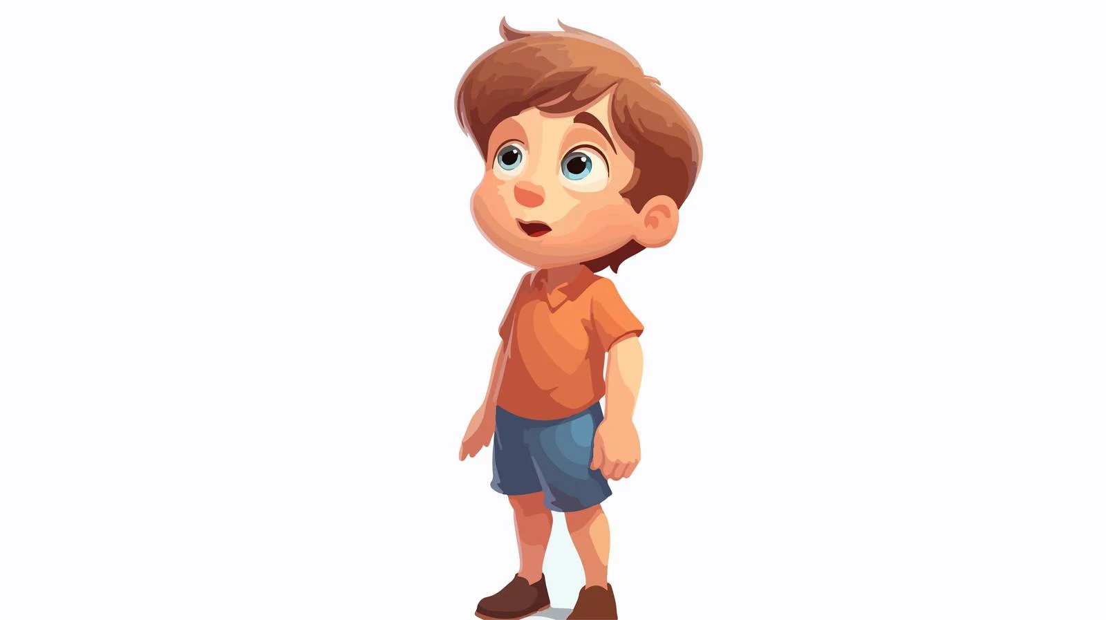 Curious Boy Cartoon Looking into Distance — free download from Dotvec