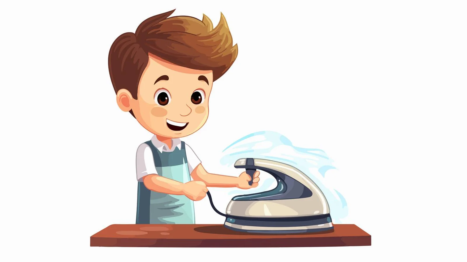 Ironing Clothes with Electric Iron Cartoon — free download from Dotvec