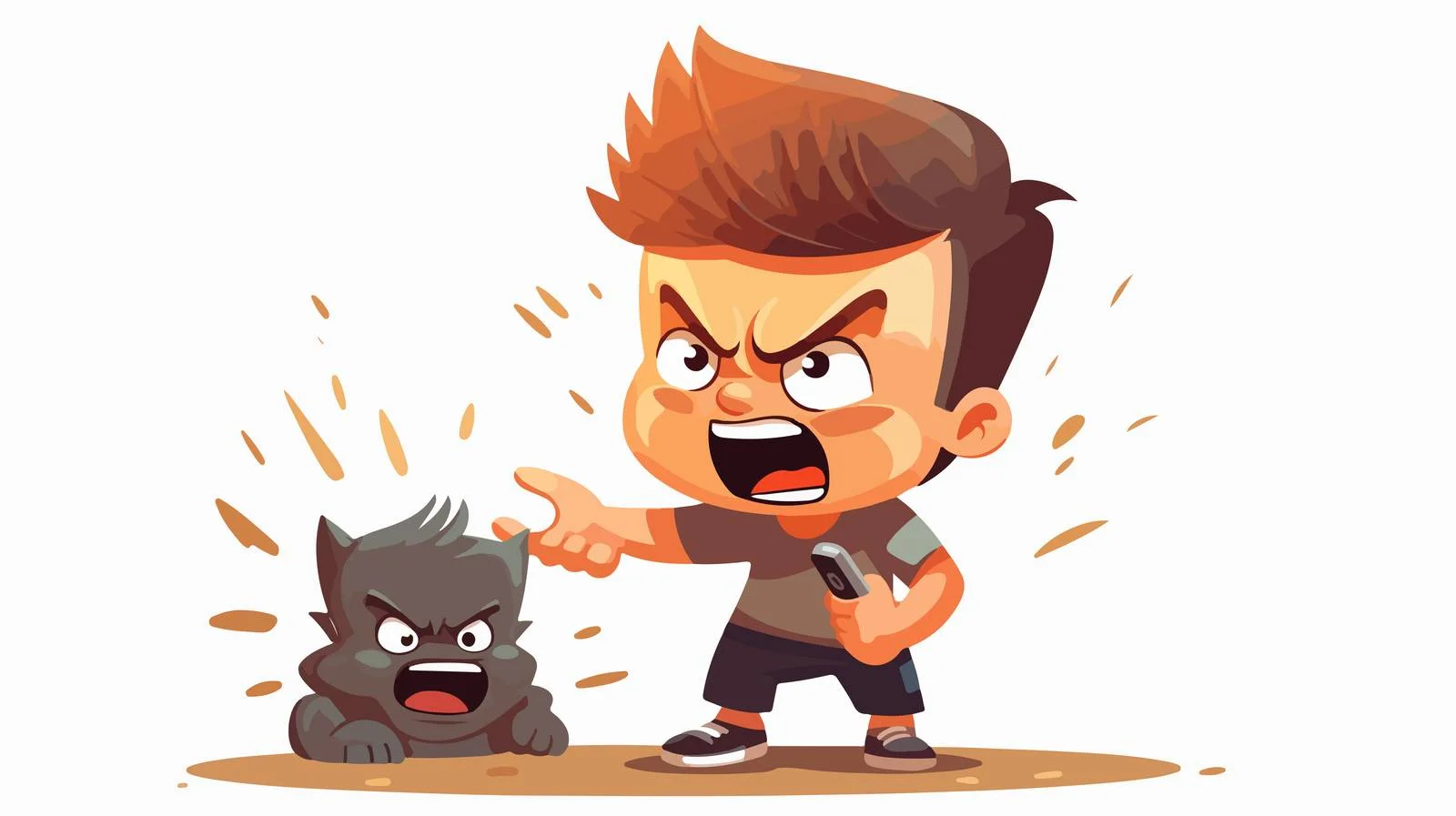 Young Boy with Mobile Phone Illustration — free download from Dotvec