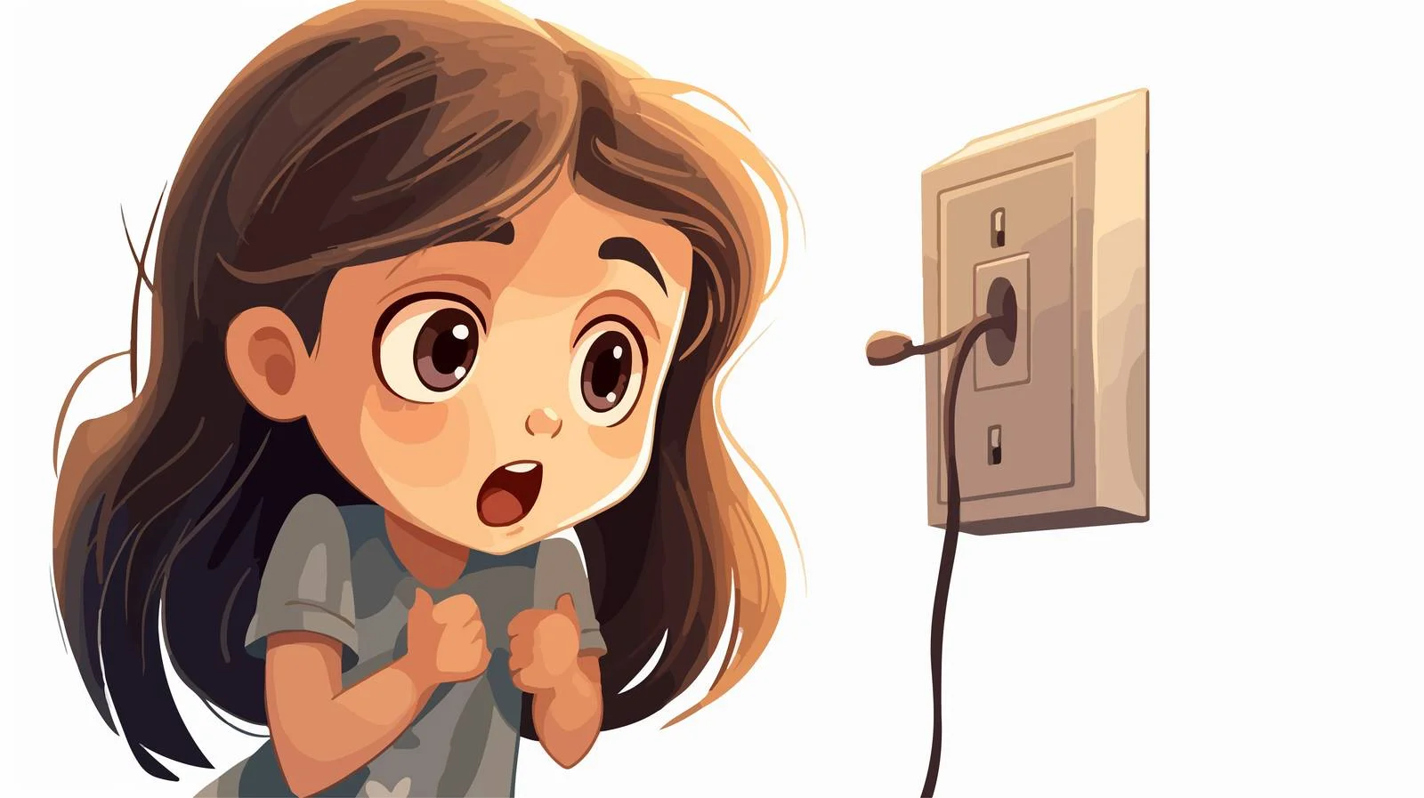 Child Curiously Plugging Electric Iron — free download from Dotvec