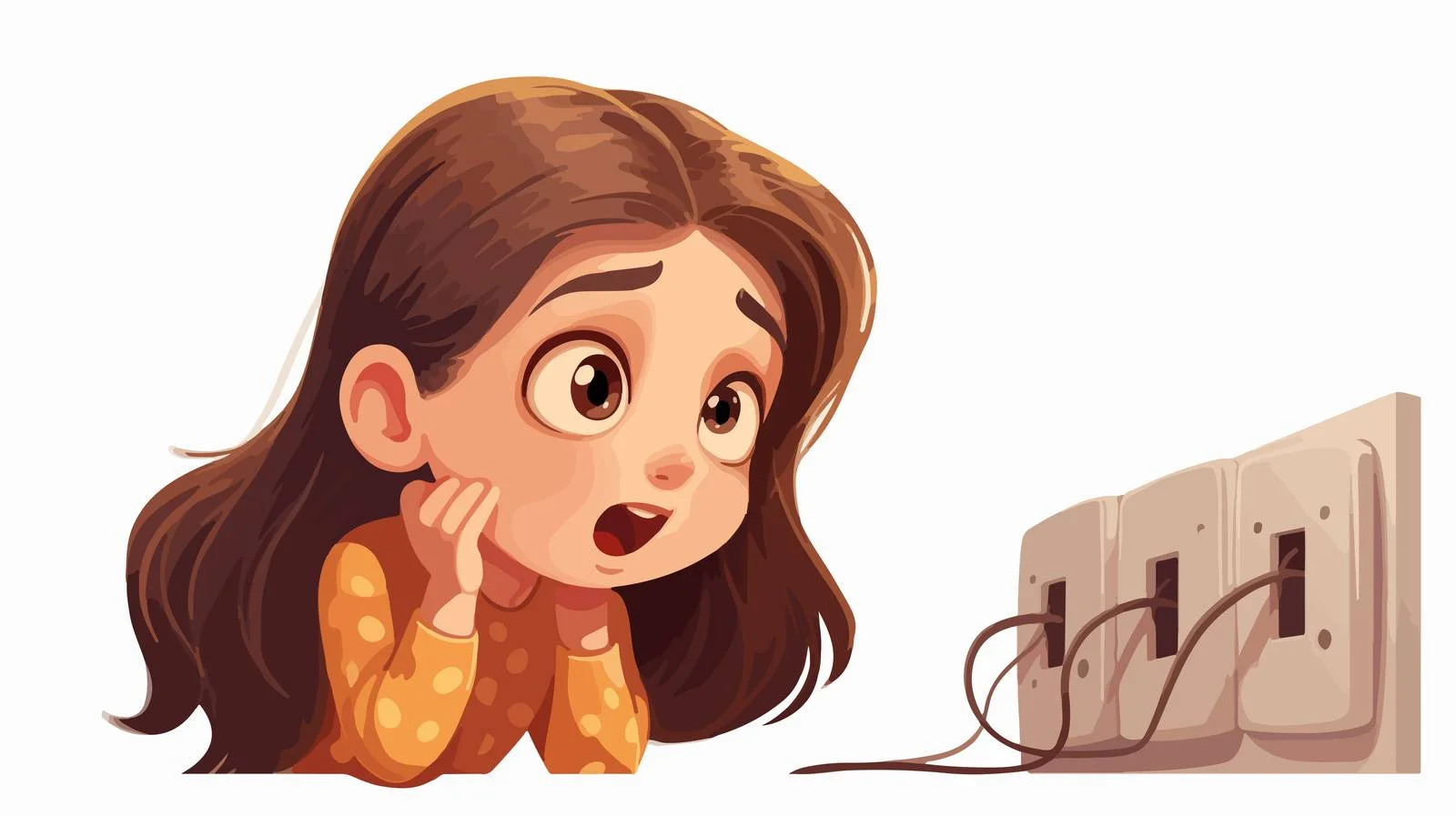 Curious Girl with Electric Iron — free download from Dotvec