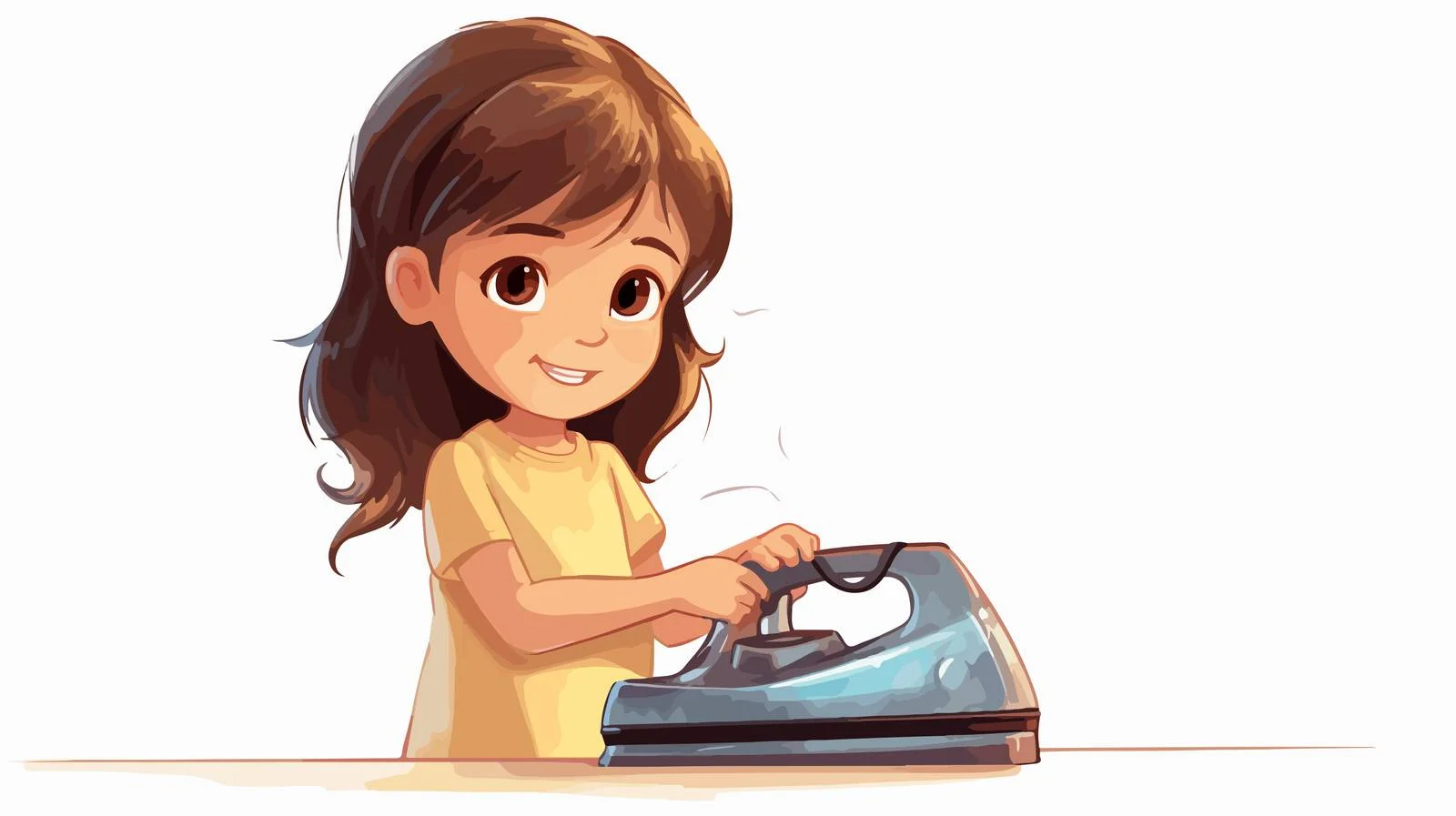 Curious Little Girl and Iron — free download from Dotvec