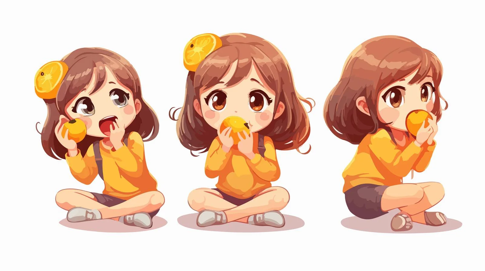 Young Girl Eating Sour Orange Funny — free download from Dotvec