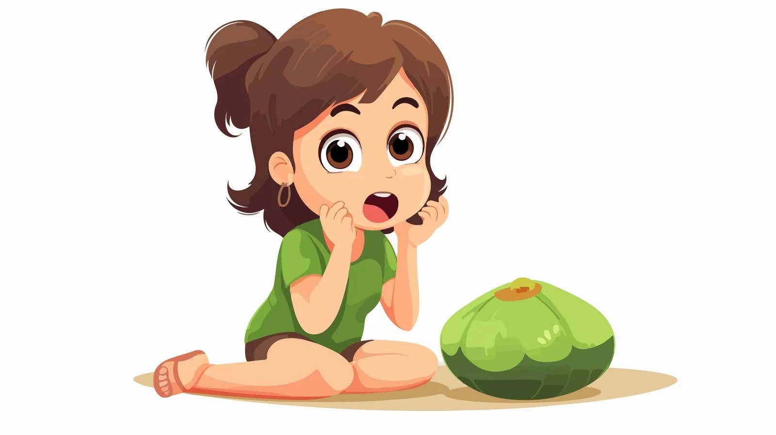 Young Girl Dislikes Bitter Gourd Eating — free download from Dotvec