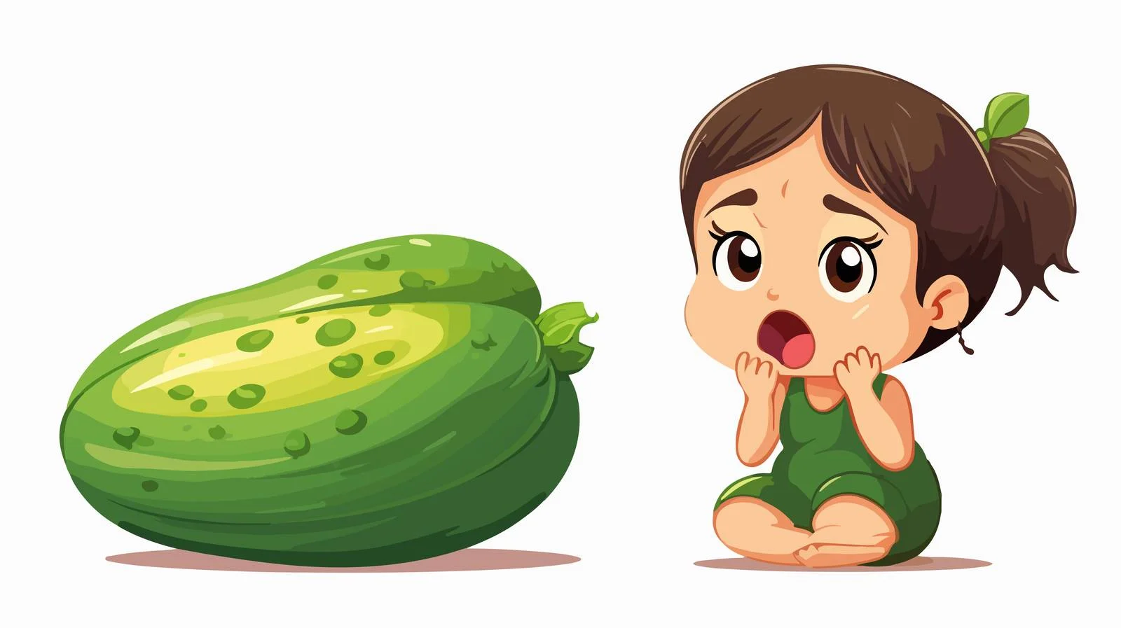 Displeased Child Eating Bitter Gourd — free download from Dotvec