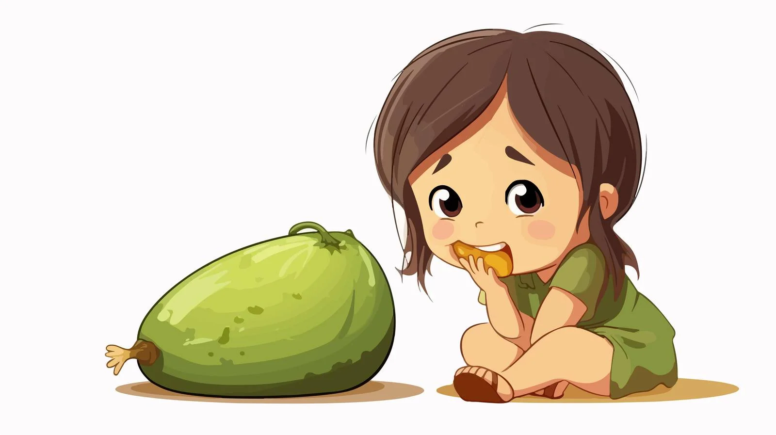 Child Displeased with Bitter Gourd Taste — free download from Dotvec