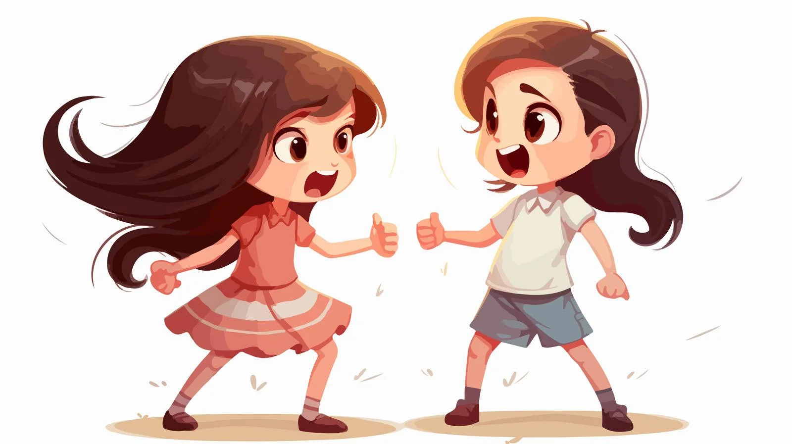Childhood Friendship Conflict Cartoon — free download from Dotvec