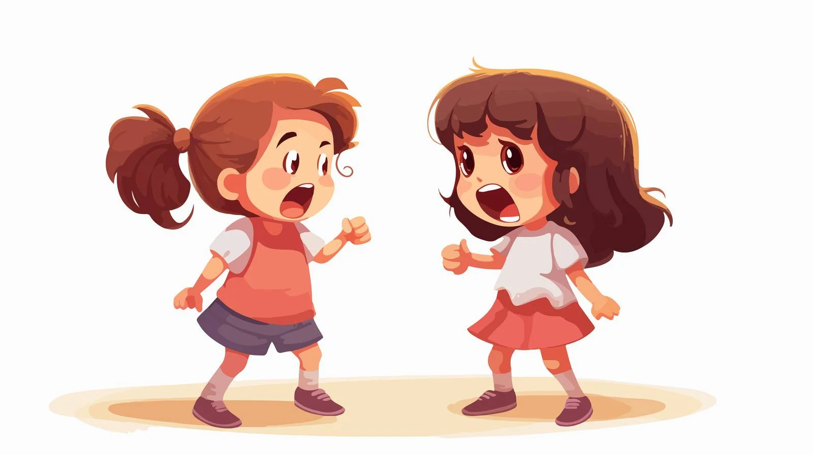 Childhood Conflict Cartoon Scene — free download from Dotvec