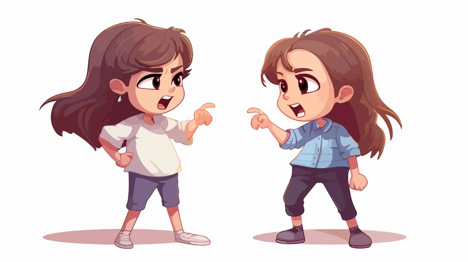 Childhood Disagreement Cartoon Illustration — free download from Dotvec