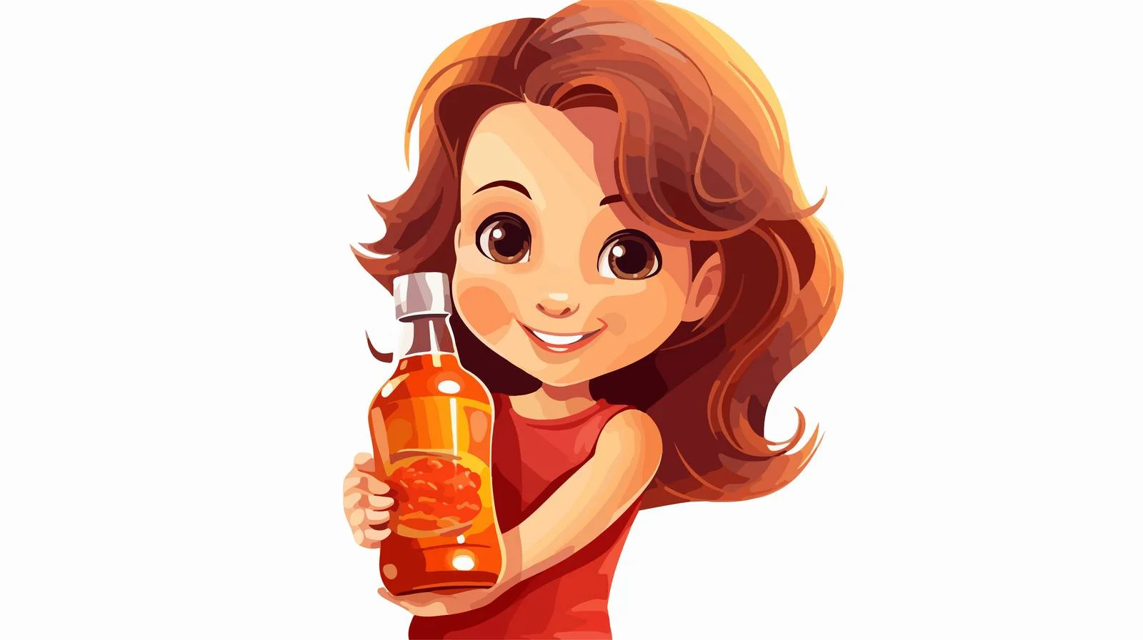 Cute Hot Sauce-loving Girl Cartoon — free download from Dotvec