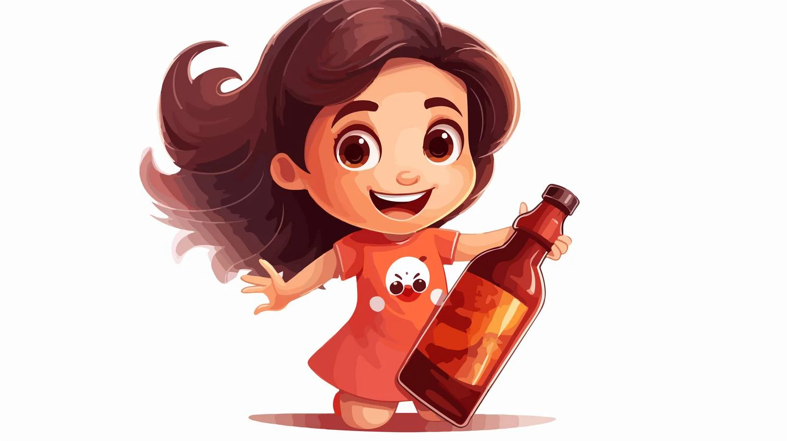 Adorable Girl with Hot Sauce Bottle — free download from Dotvec