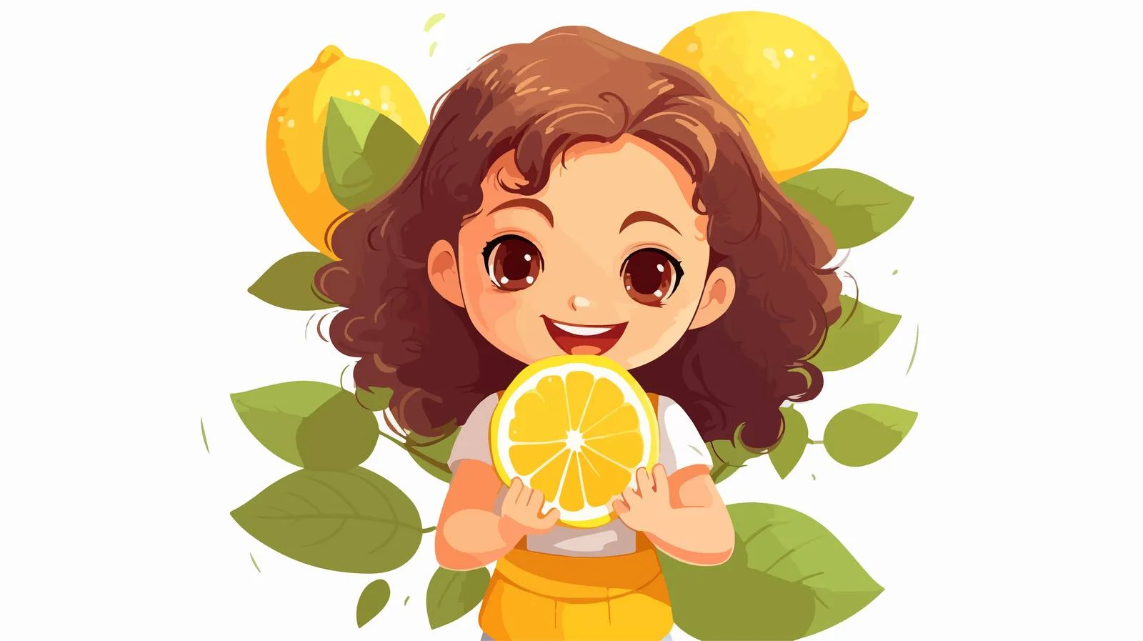 Young Girl with Fresh Lemon Harvest — free download from Dotvec