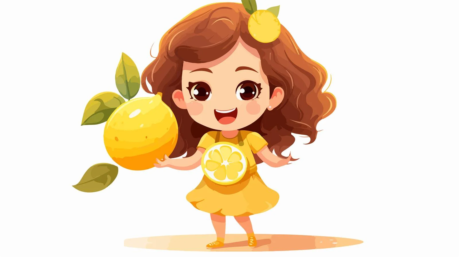 Young Girl with Farm Lemon — free download from Dotvec