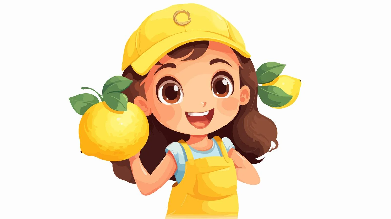 Young Girl with Fresh Lemon Harvest — free download from Dotvec