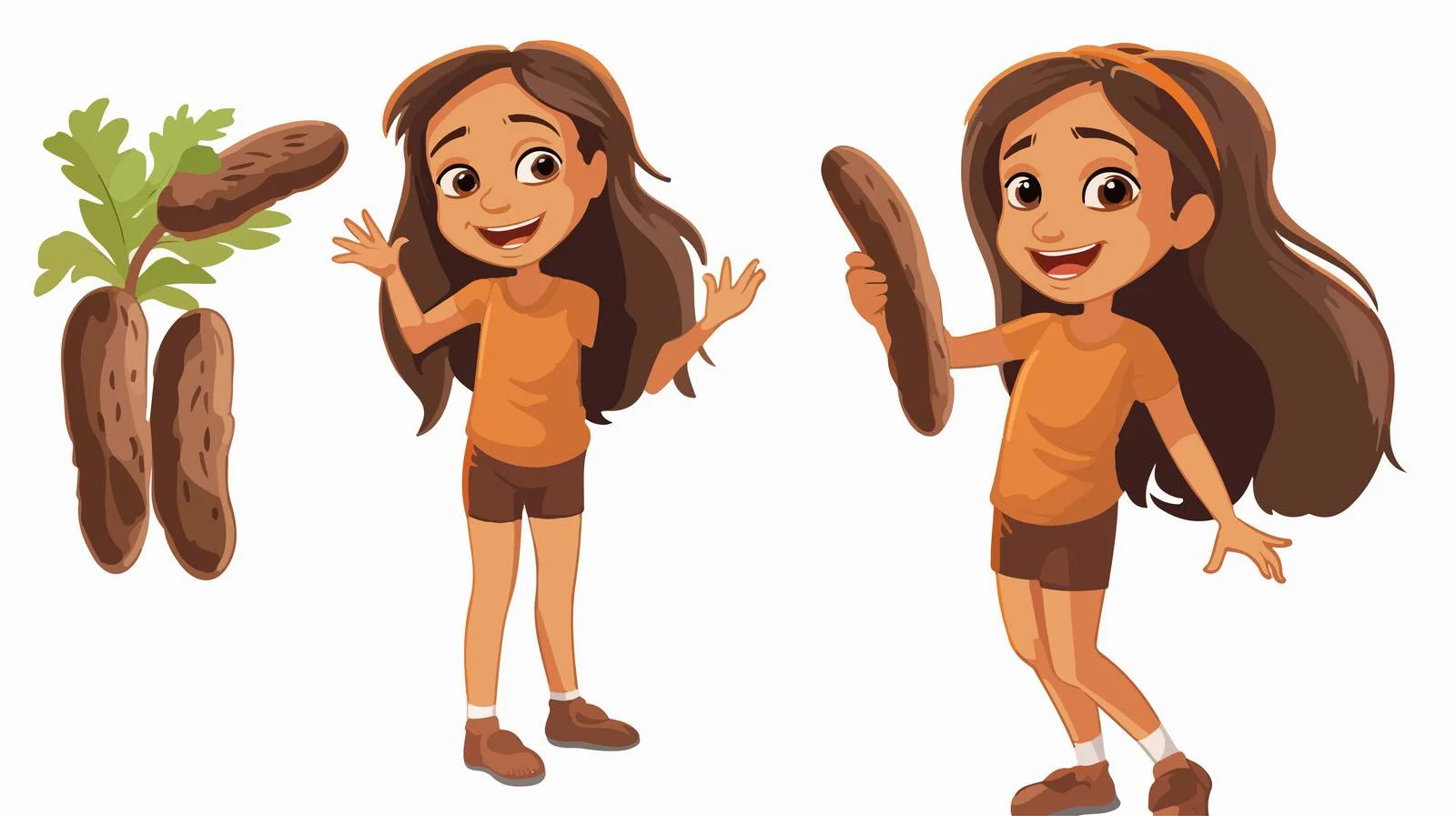 Young Girl with Tamarind Fruit — free download from Dotvec