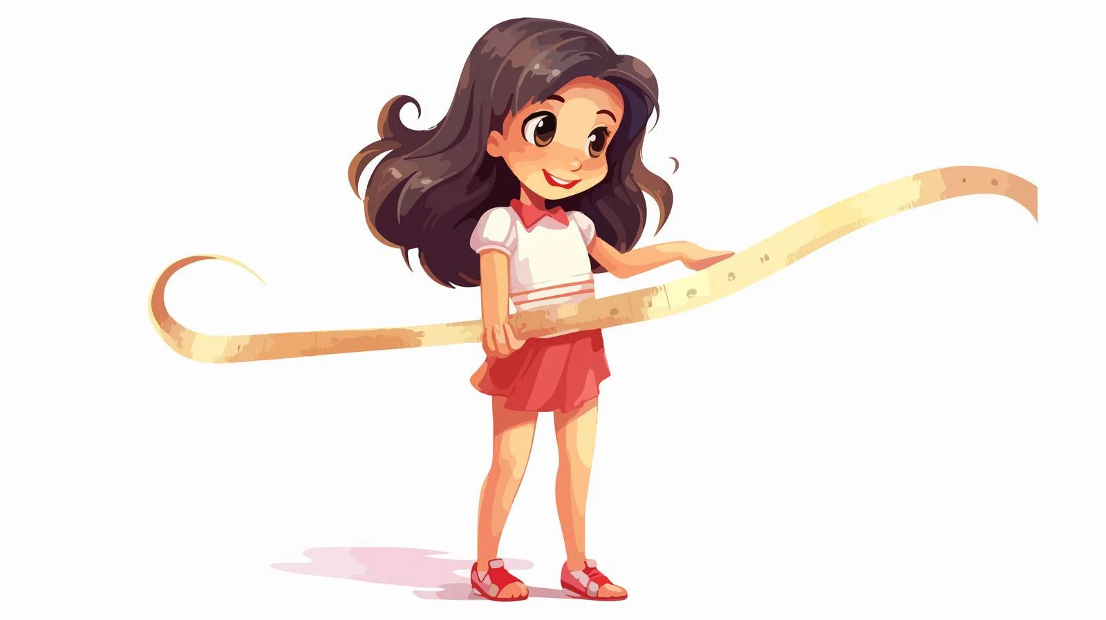 Young Girl Checking Length with Tape Measure — free download from Dotvec