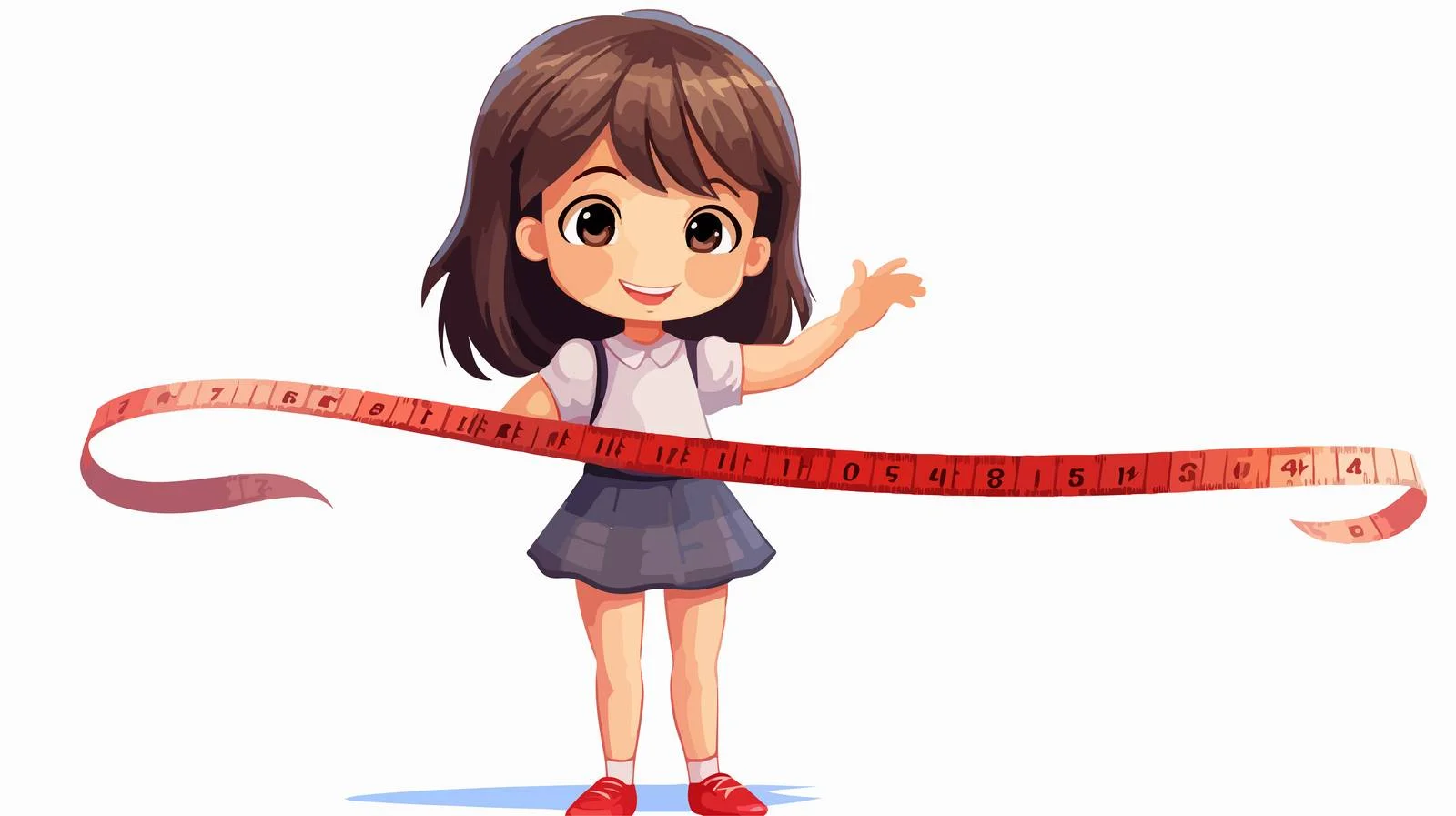 Child Checking Tape Measure Length — free download from Dotvec