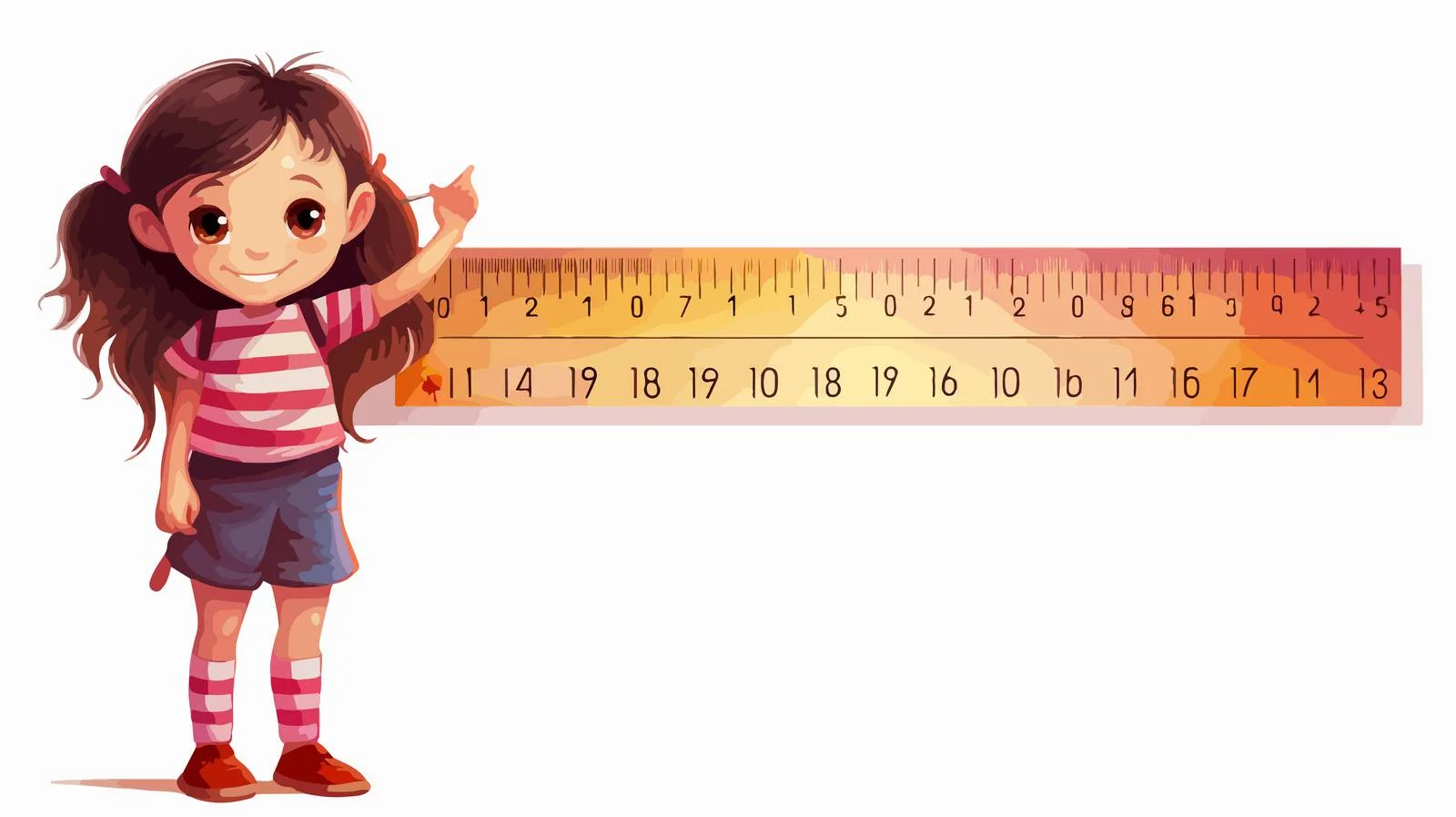 Measuring Length Cartoon Illustration — free download from Dotvec