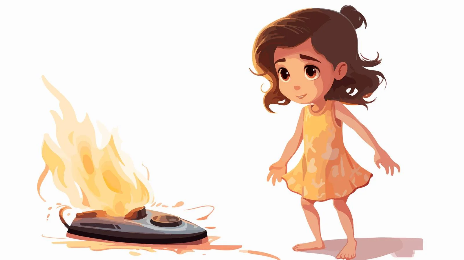 Child shocked by burnt clothes image — free download from Dotvec