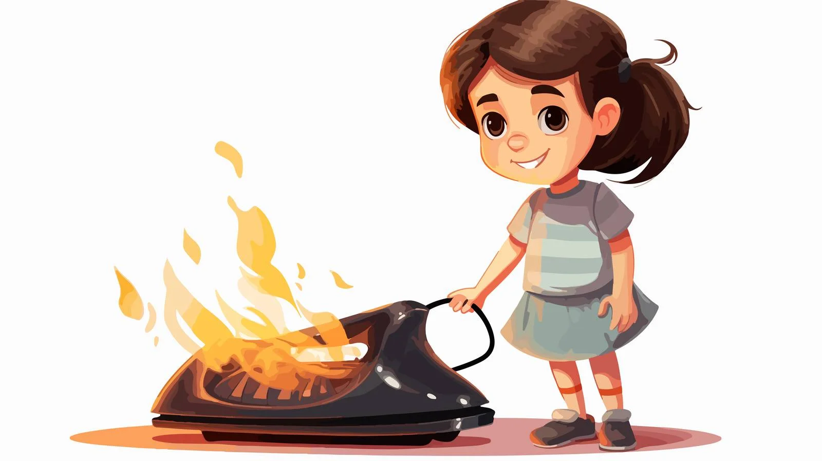 Child Horrified by Burned Clothes — free download from Dotvec