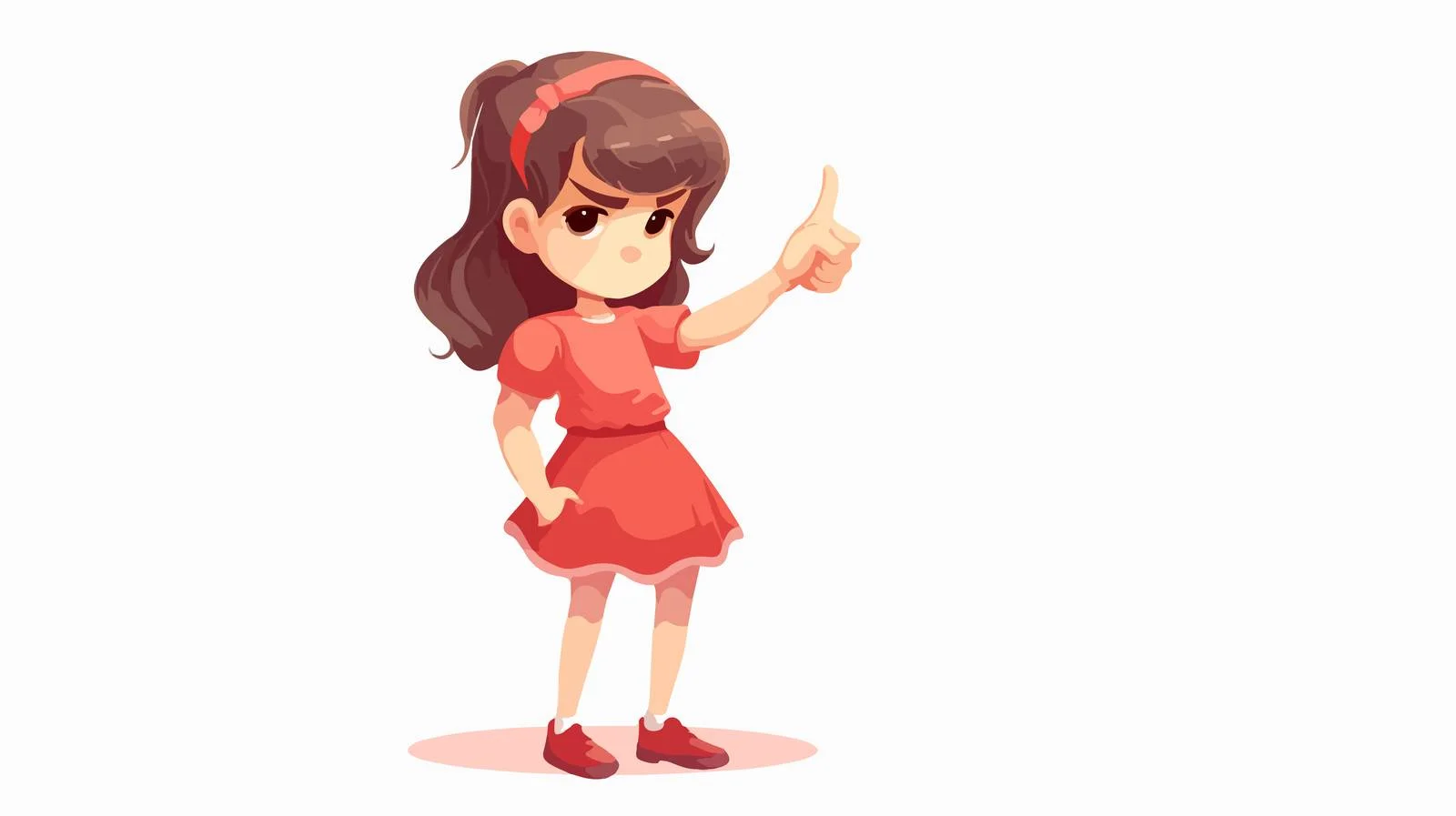 Child Disagrees with Thumb Down Gesture — free download from Dotvec