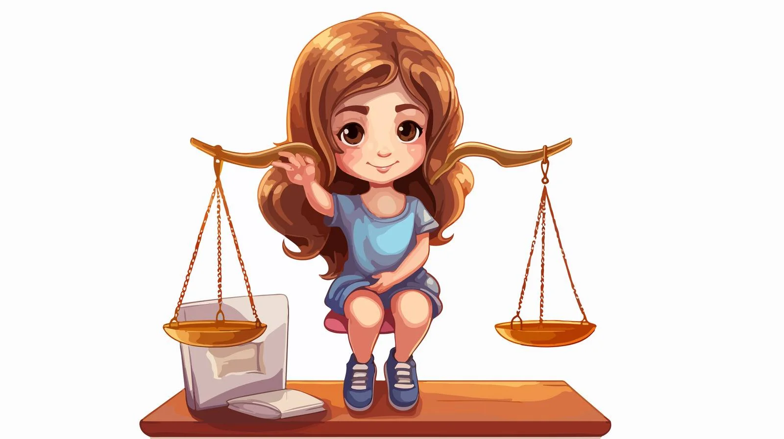 Young Girl Learning Weight Balancing — free download from Dotvec