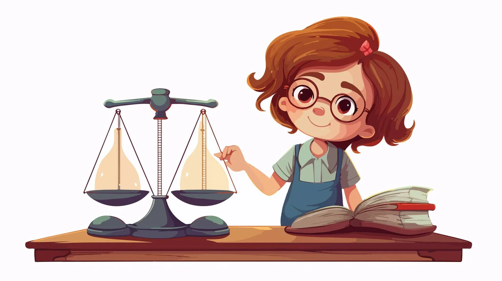Young Girl Learning Balance with Scale — free download from Dotvec