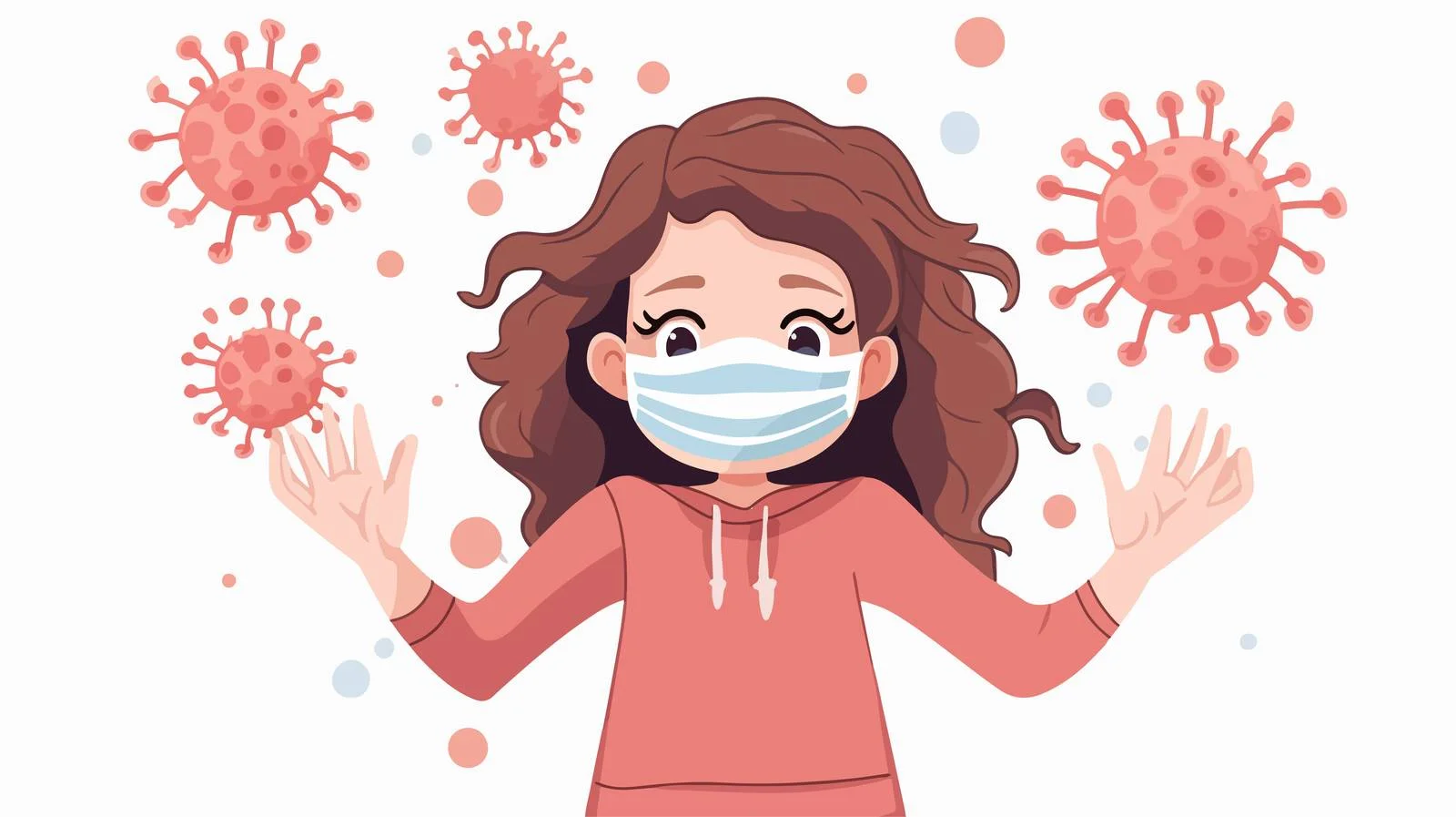 Cautious Little Girl and Virus Awareness — free download from Dotvec